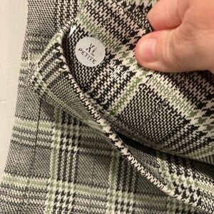 Betabrand brown and green plaid dress pant yoga pants (DPYP)
